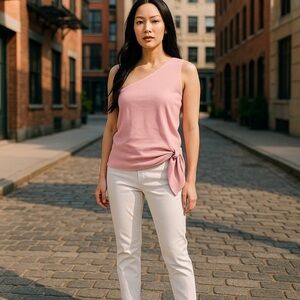 BCBGMaxAzria Pink Asymmetrical Blouse